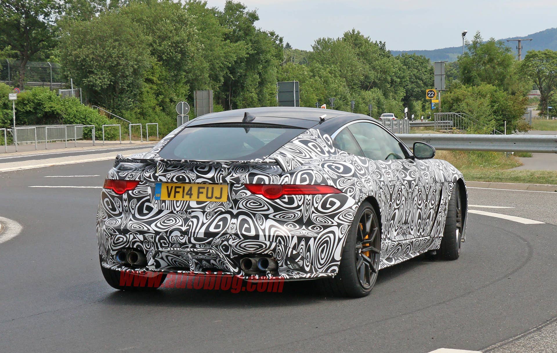 Jaguar F-Type SVR prototype rear 3/4