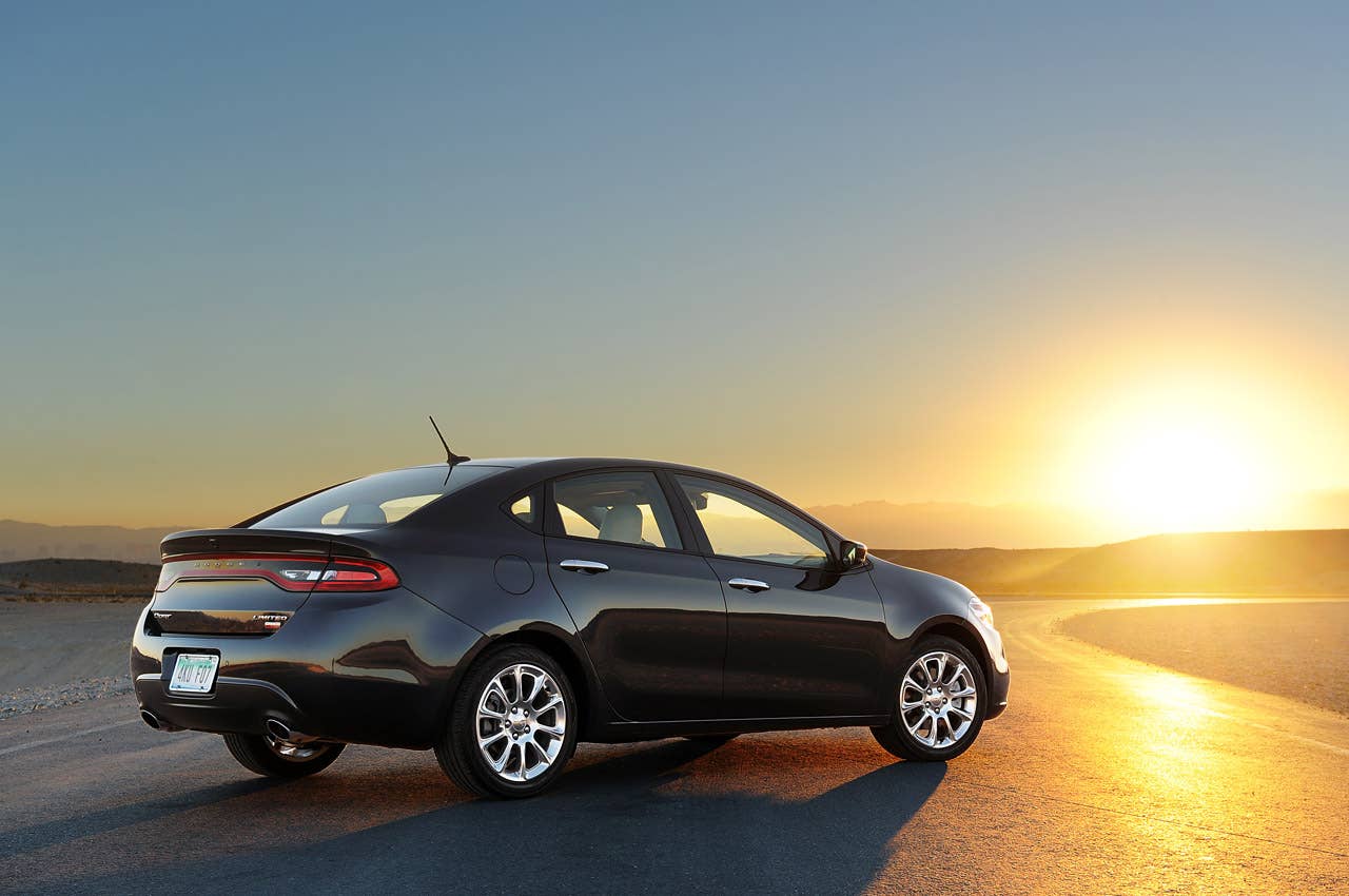 2013 Dodge Dart rear 3/4 view
