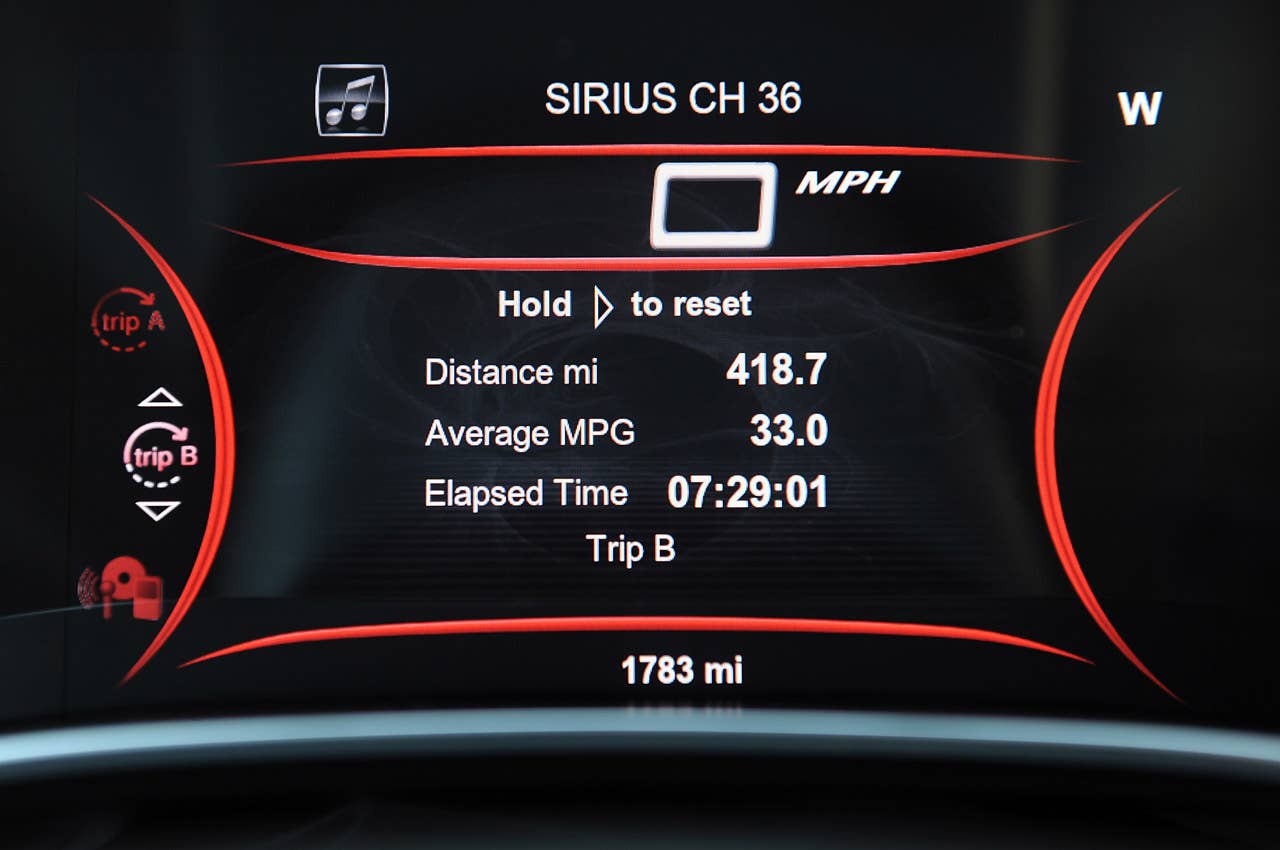 2013 Dodge Dart fuel economy display