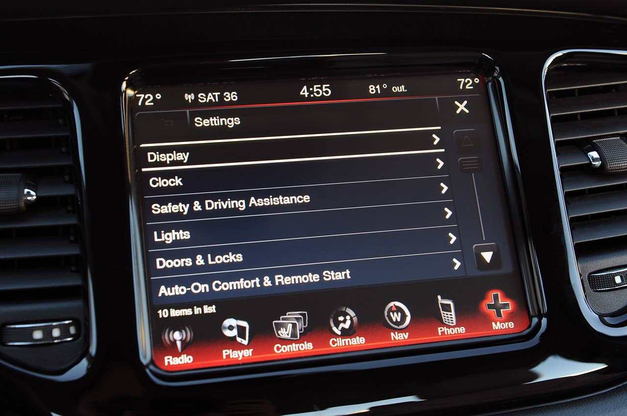 2013 Dodge Dart settings display