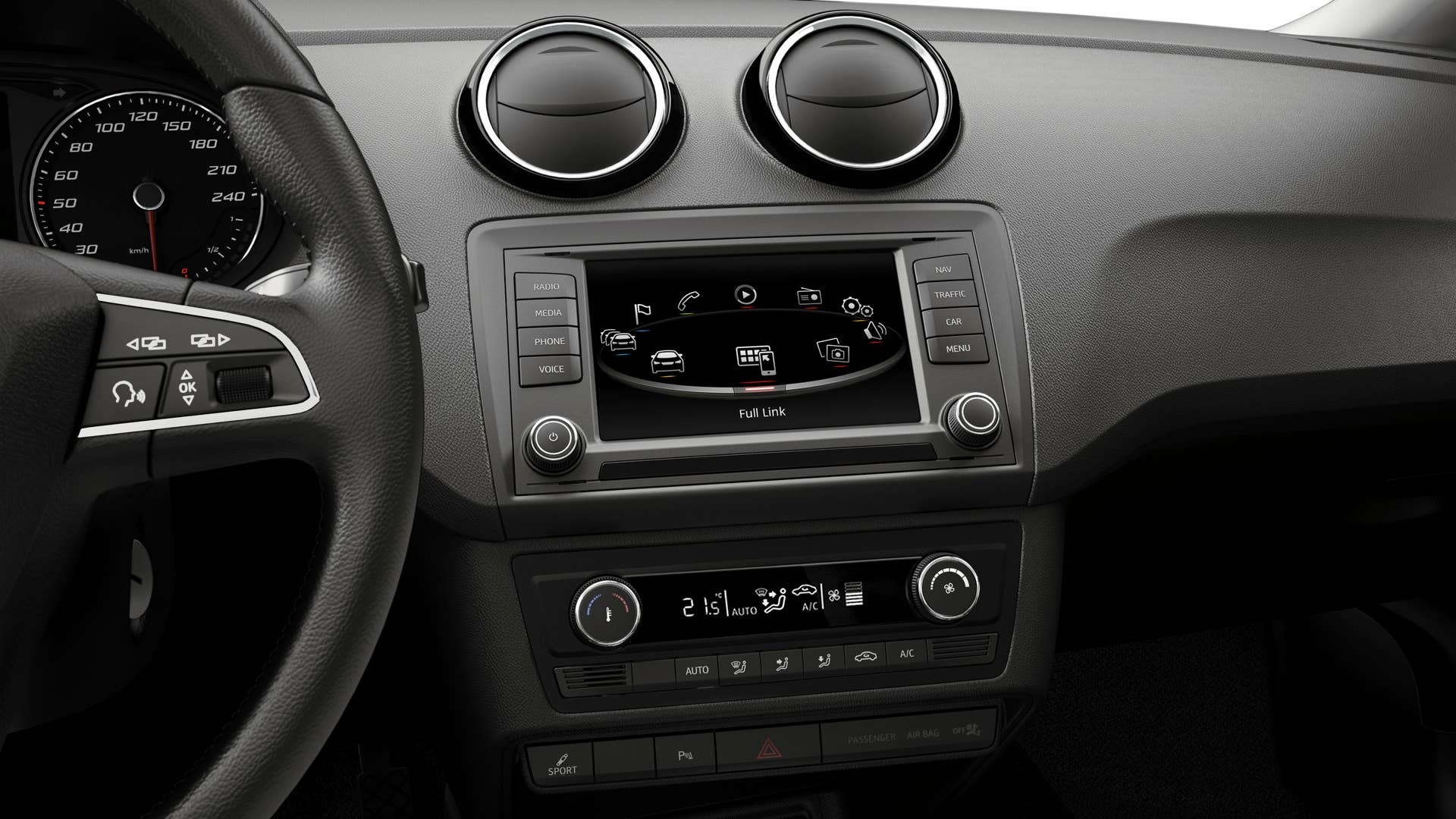 2016 Seat Ibiza infotainment stack center