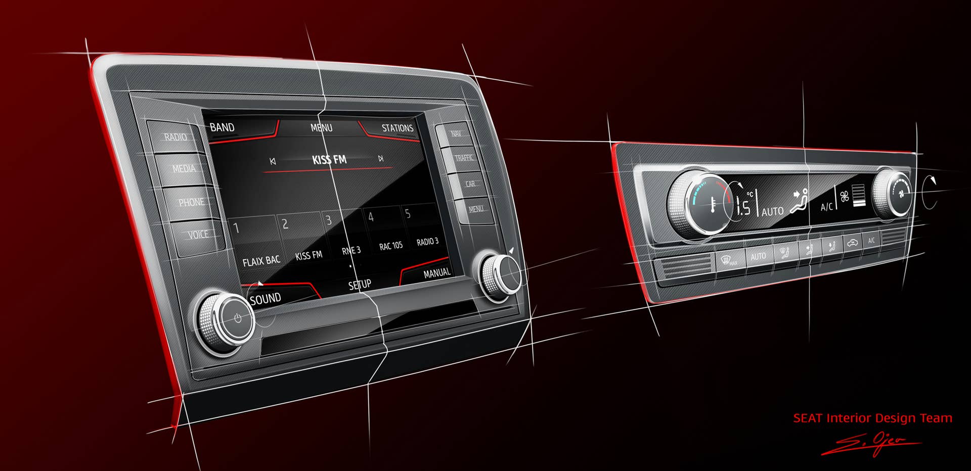 2016 Seat Ibiza infotainment audio rendering