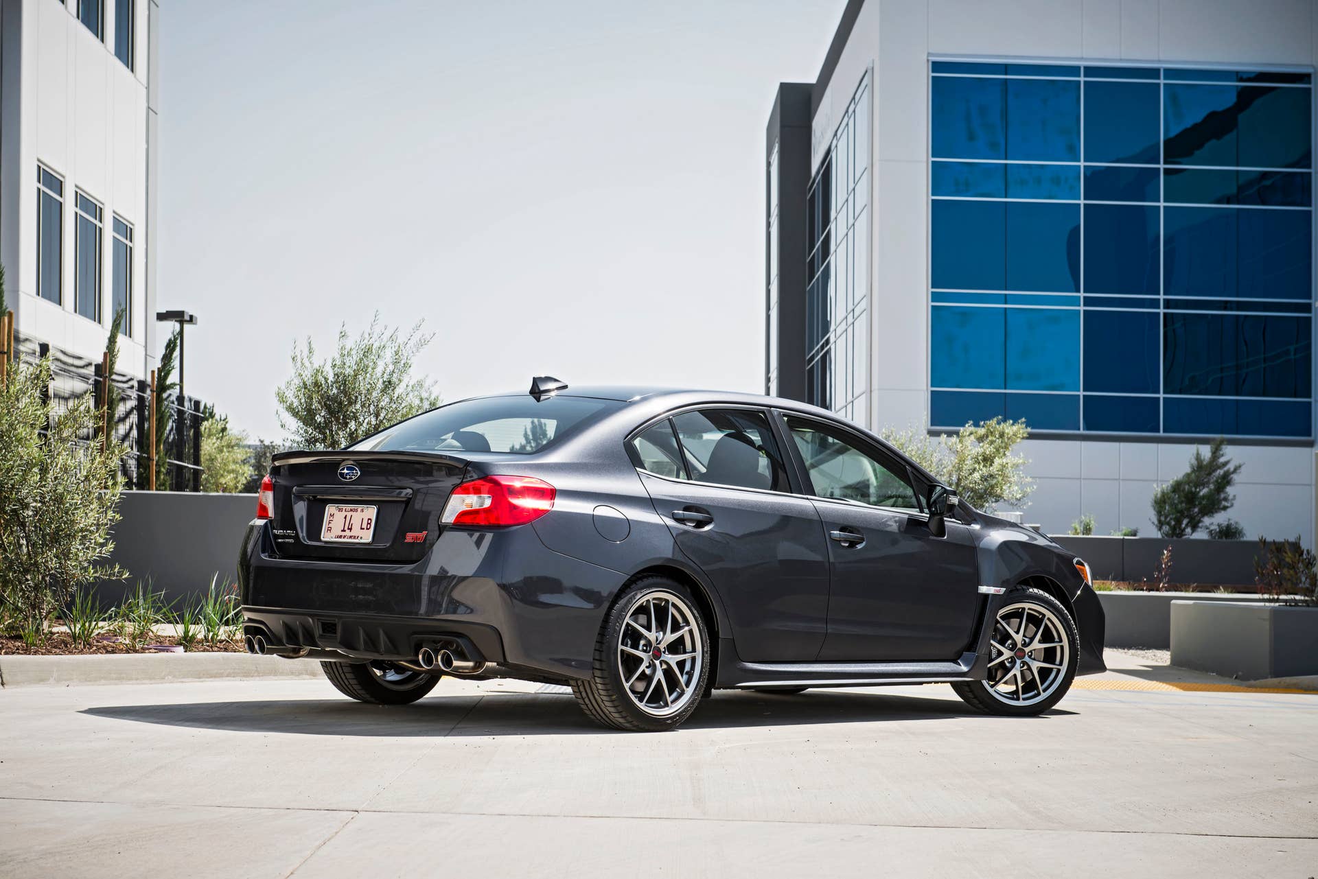 2016 subaru wrx sit grey trunk lip spoiler