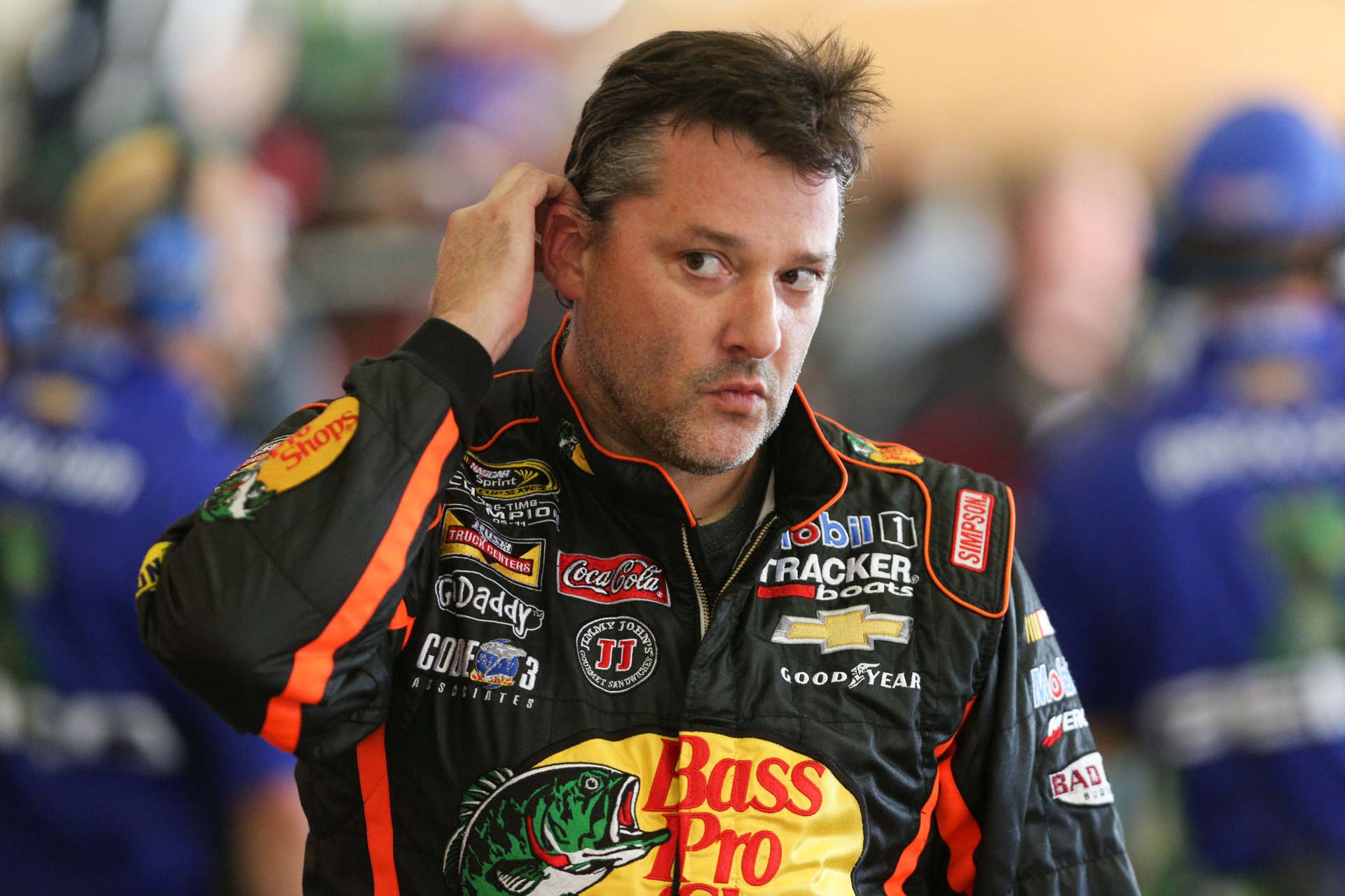 Aug 29, 2014; Hampton, GA, USA; NASCAR Sprint Cup Series driver Tony Stewart during practice for the Oral-B USA 500 at Atlanta Motor Speedway. Mandatory Credit: Kevin Liles-USA TODAY Sports