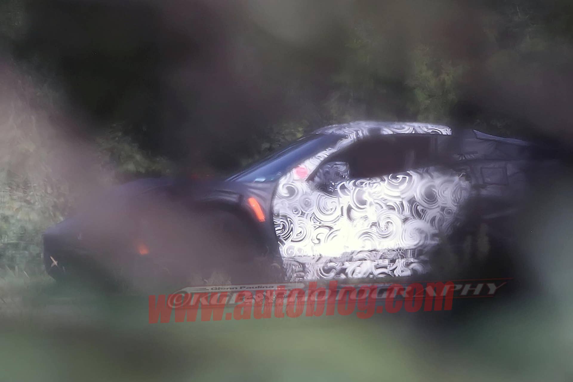 Mid-engine C8 Chevy Corvette spy shot close up