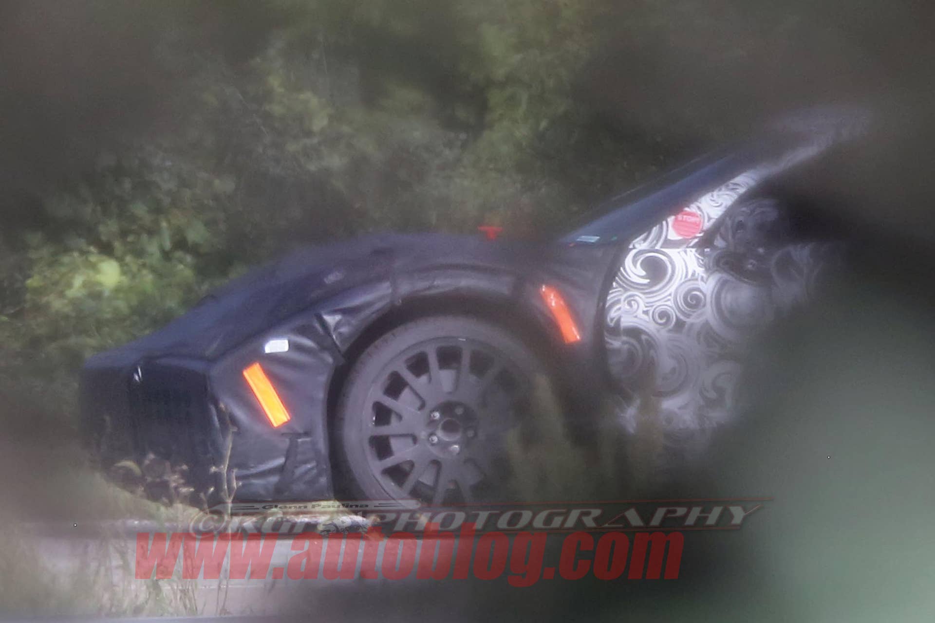 Mid-engine C8 Chevy Corvette spy shot close up front
