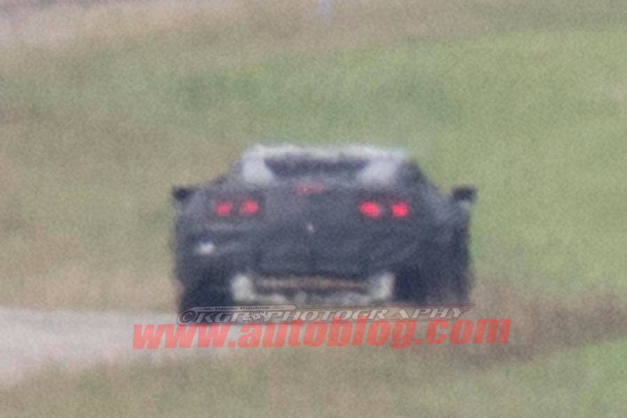 Mid-engine C8 Chevy Corvette spy shot rear