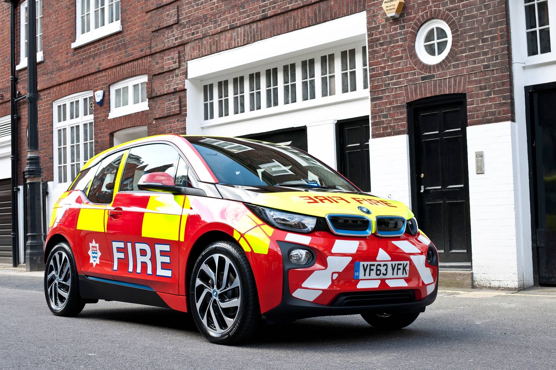 BMW i3 fire vehicle london england uk