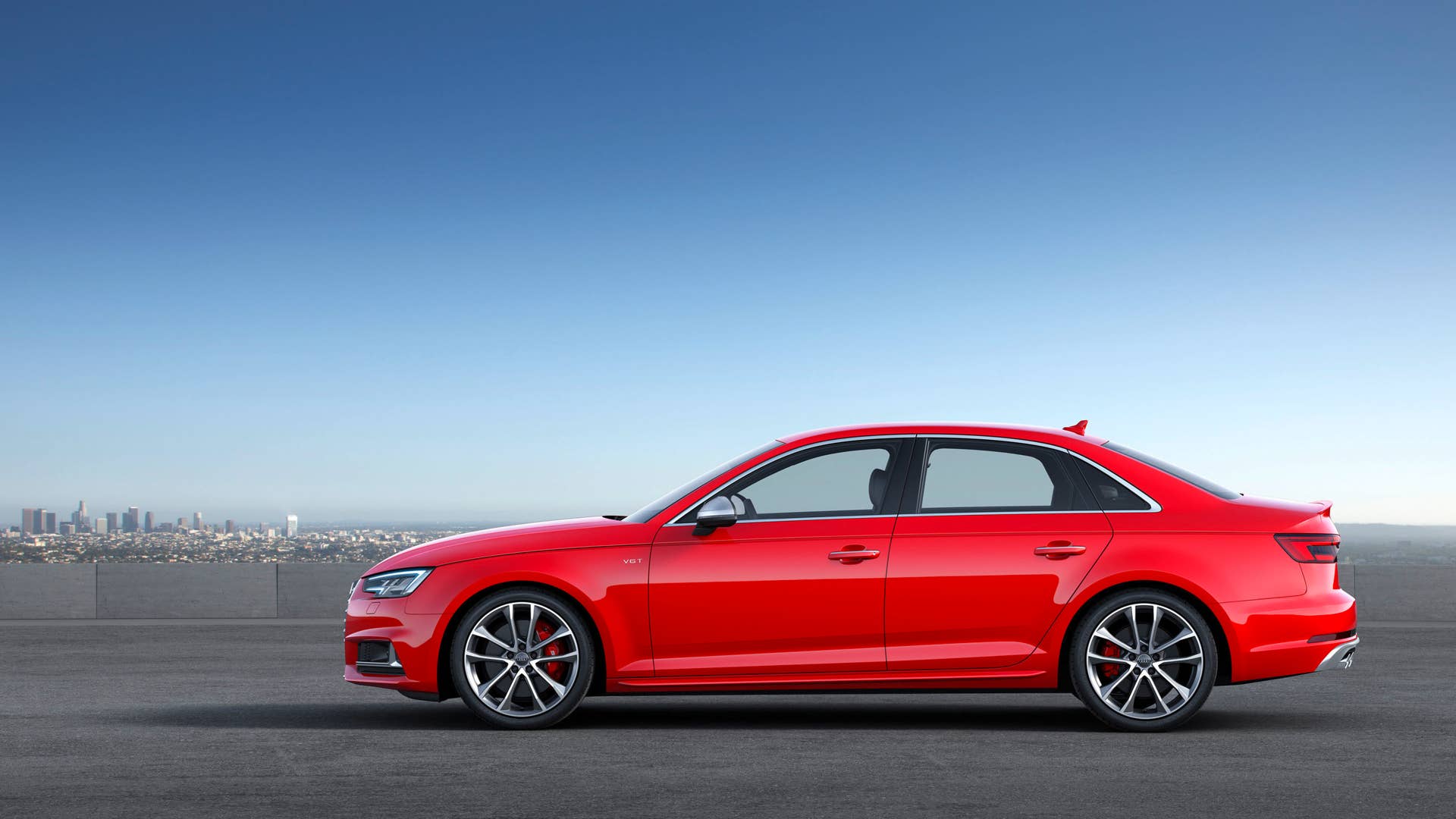 red 2017 audi s4 profile city