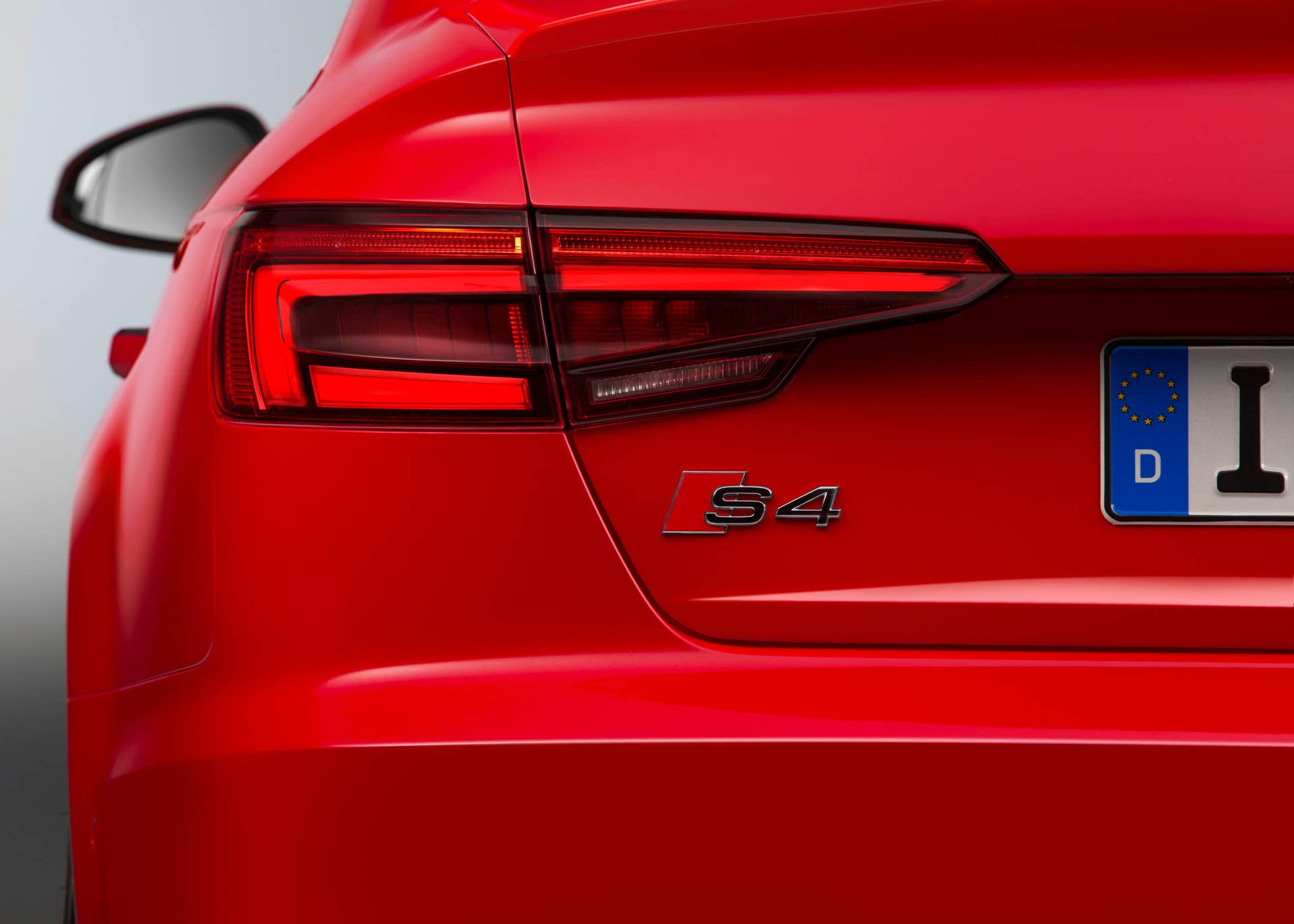 red 2017 audi s4 badge