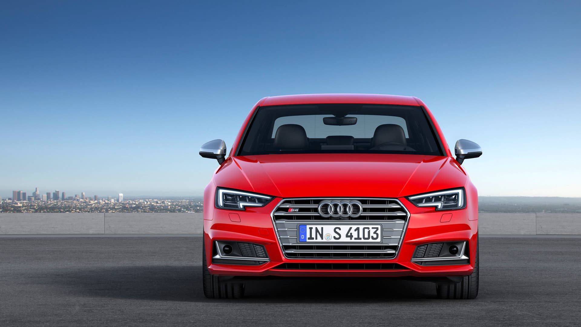 red 2017 audi s4 front staged