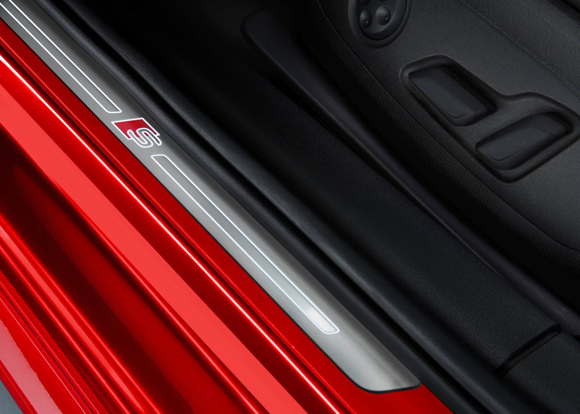 red 2017 audi s4 side sills