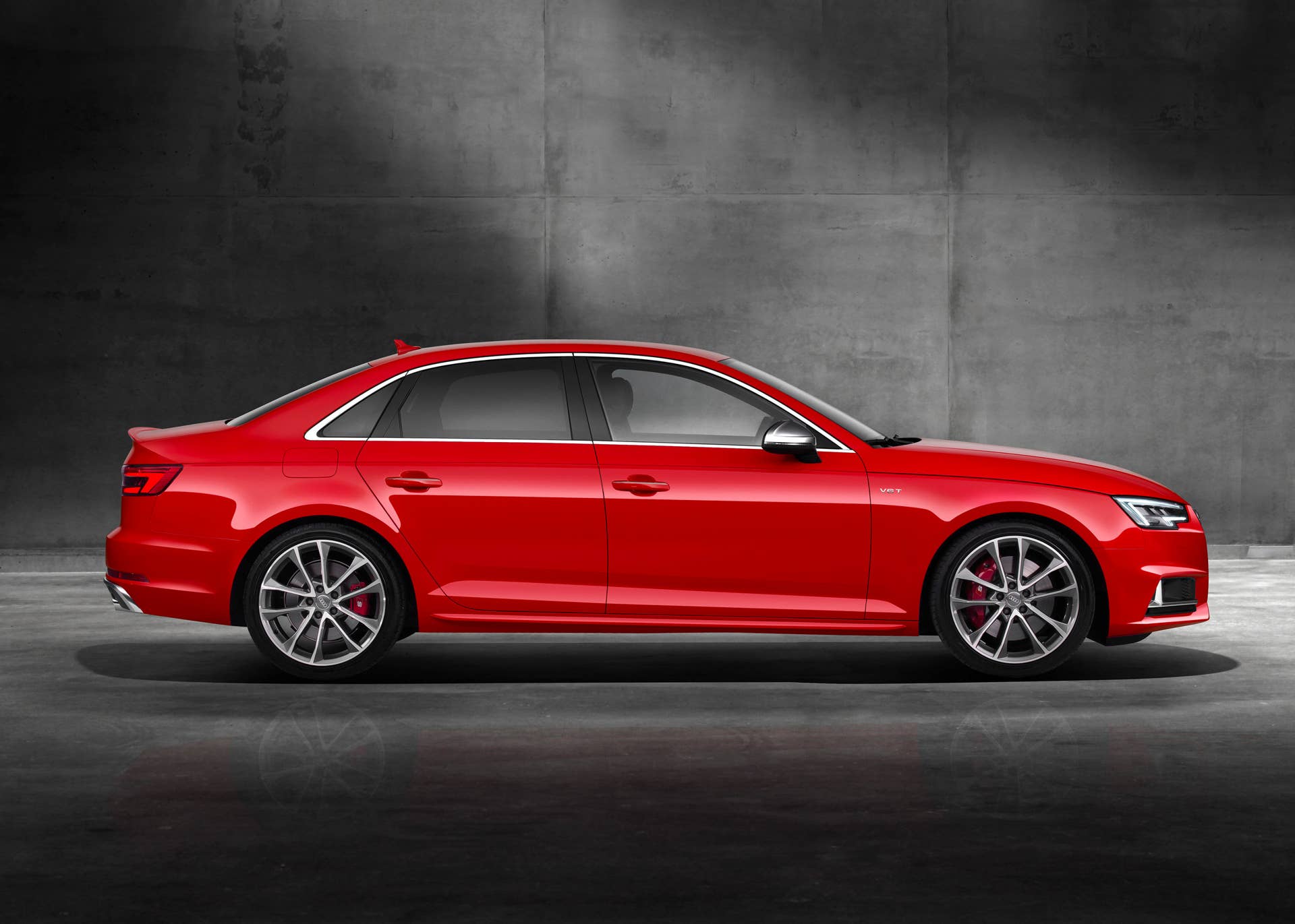 red 2017 audi s4 profile concrete