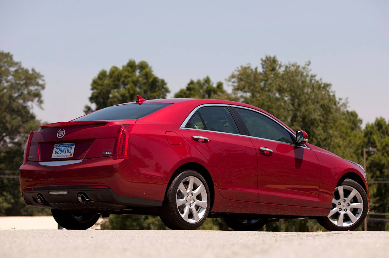2013 Cadillac ATS rear 3/4 view