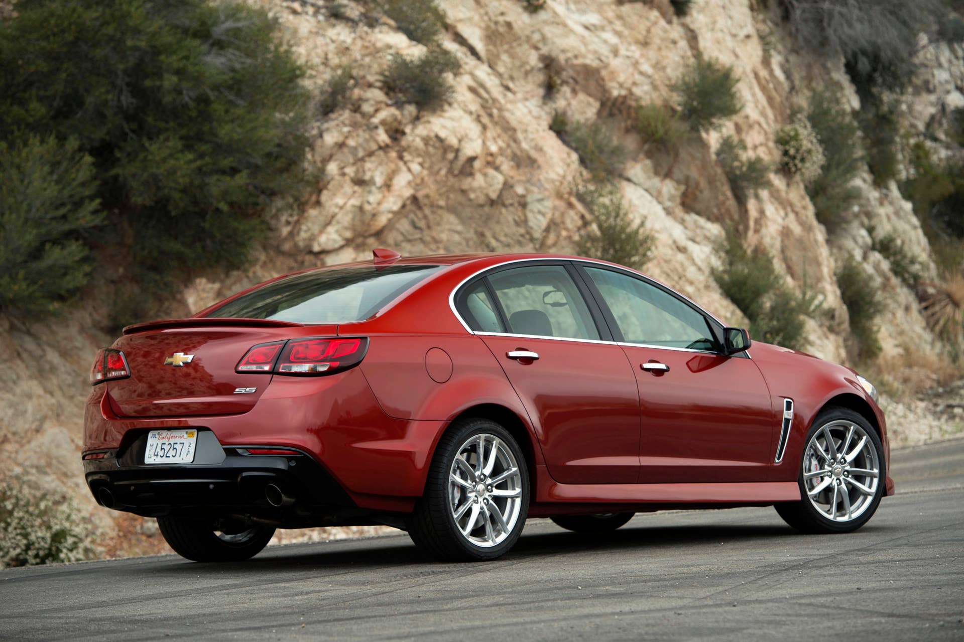 2015 Chevrolet SS rear 3/4 view