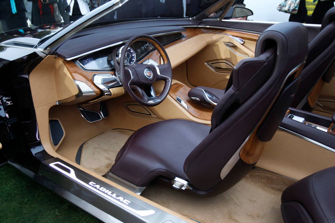 The Cadillac Ciel concept, an open-air grand-touring car, at its unveiling Thursday, August 18, 2011 in Carmel, California. The Ciel - pronounced "C-L," the French translation for sky - is a four-seat convertible powered by a twin-turbocharged version of the 3.6-liter Direct Injection V-6 engine, paired with a hybrid system using lithium-ion battery technology. (Cadillac News Photo) (08/18/2011)