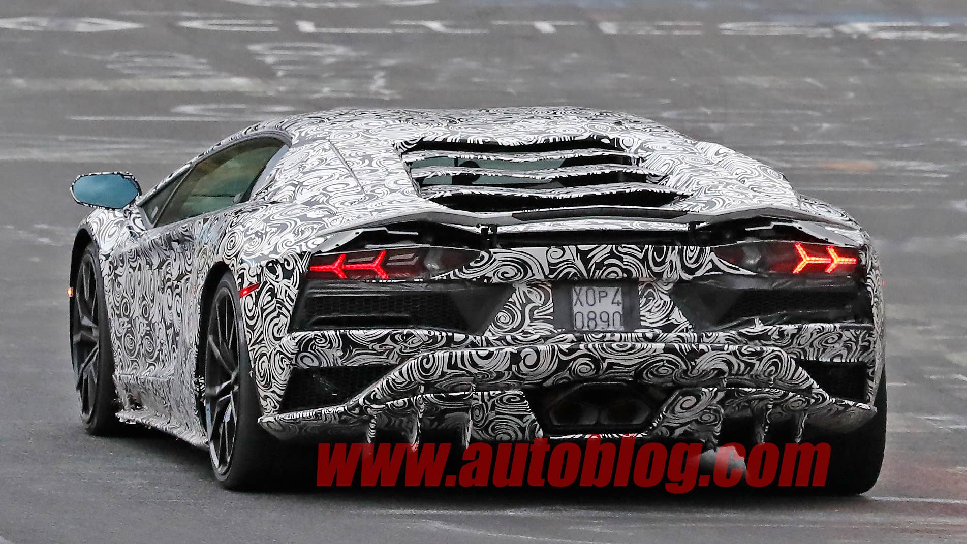 Lamborghini Aventador Spy Shots Rear End Exterior