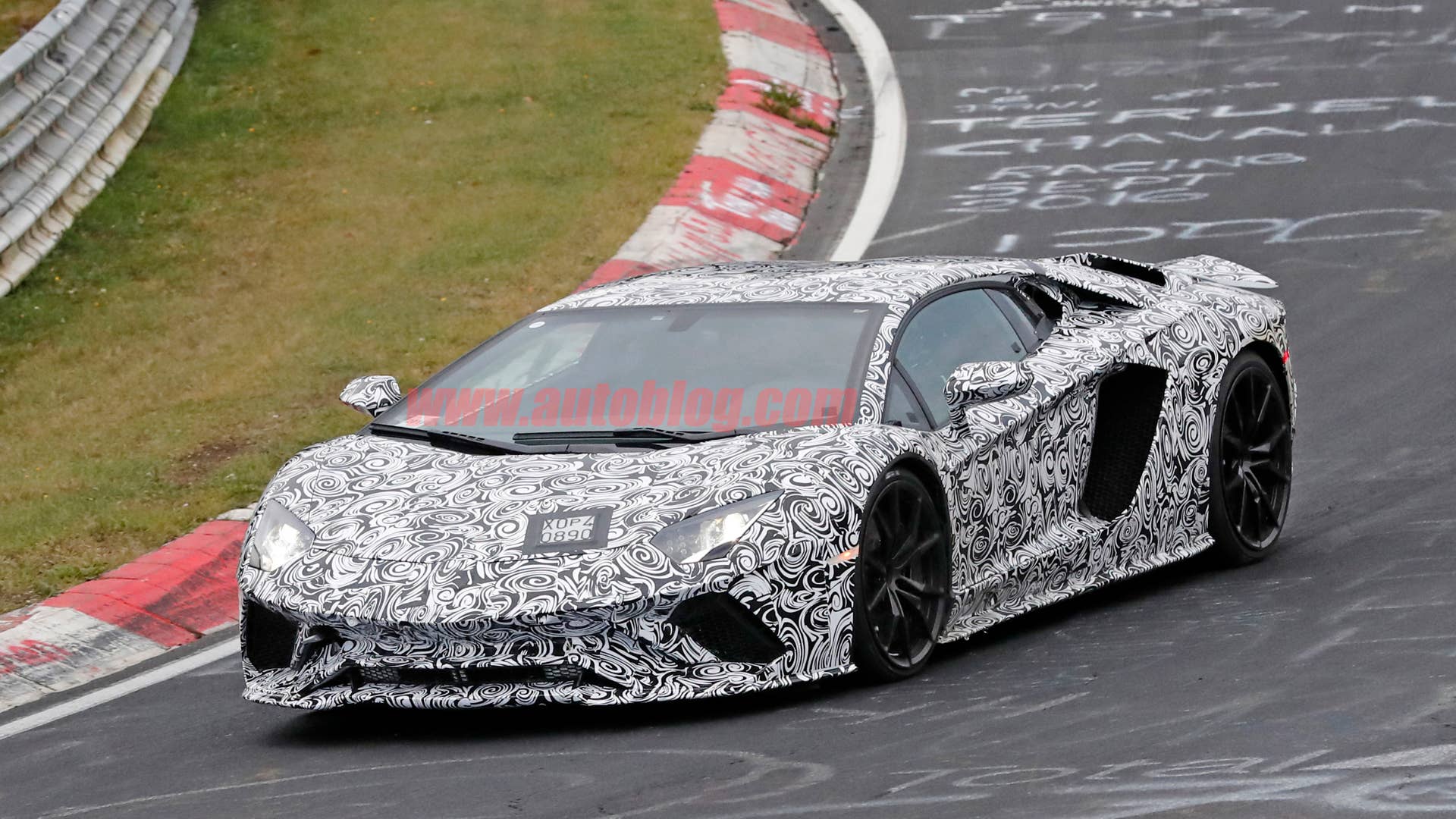 Lamborghini Aventador Spy Shots Three Quarter Front End Exterior