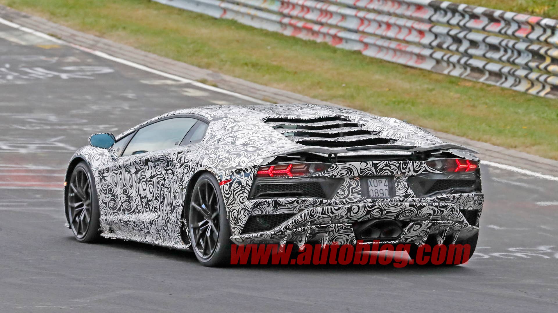 Lamborghini Aventador Spy Shots Three Quarter Rear End