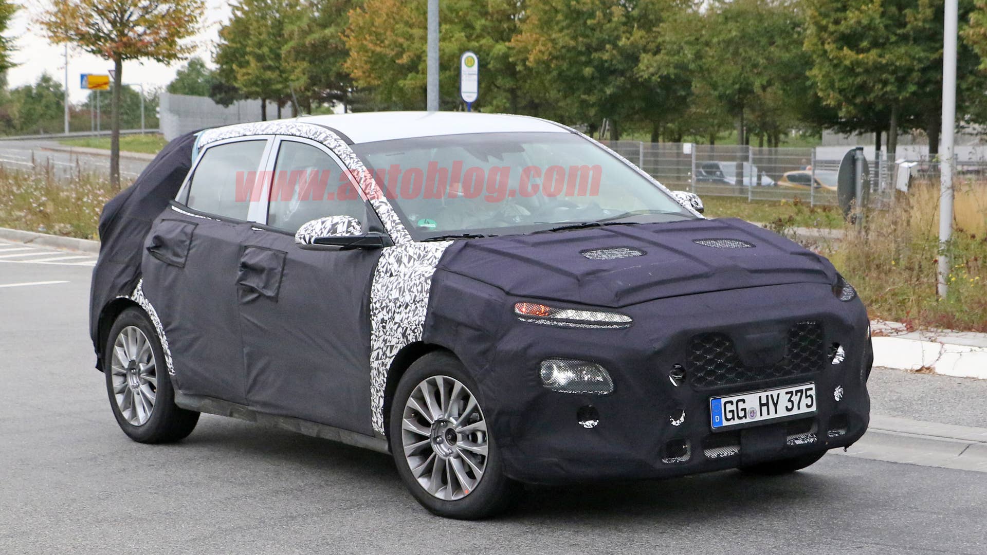 Hyundai SUV Spy Shots Three Quarter Front Exterior