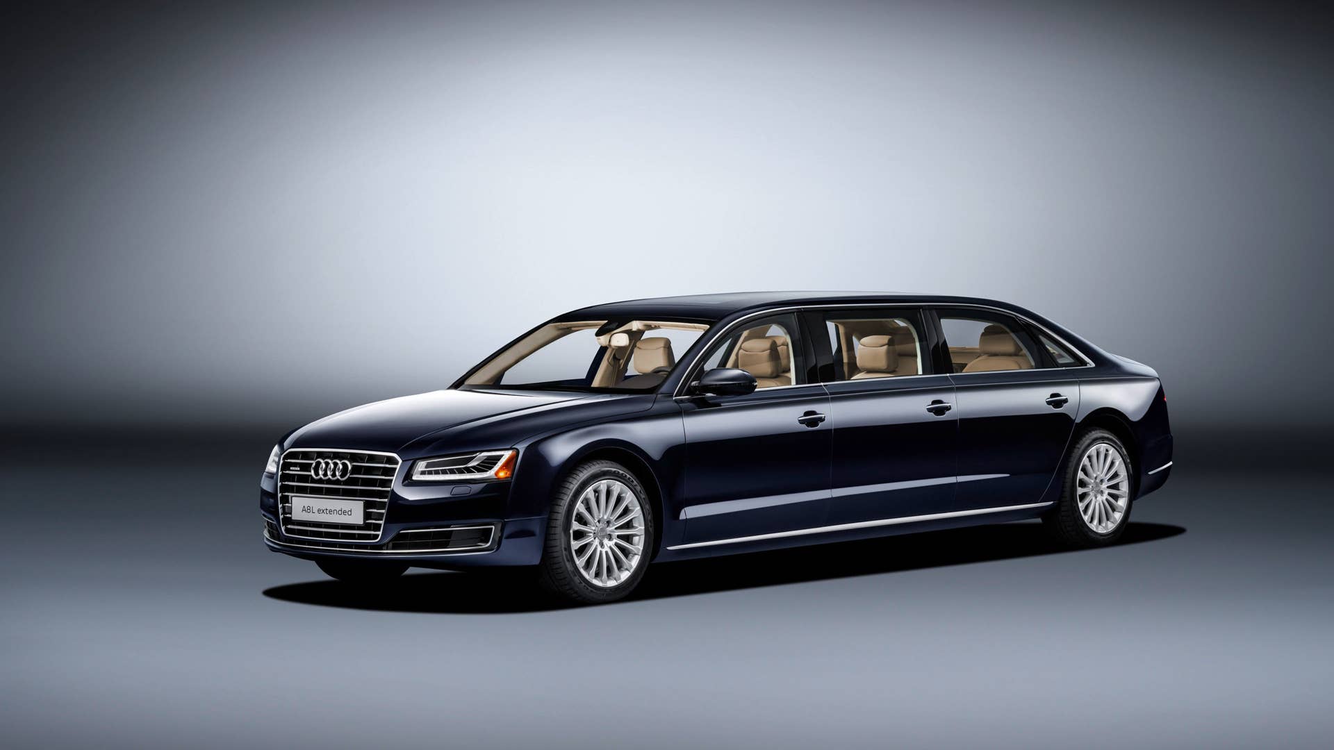 audi a8l extended three quarters driver