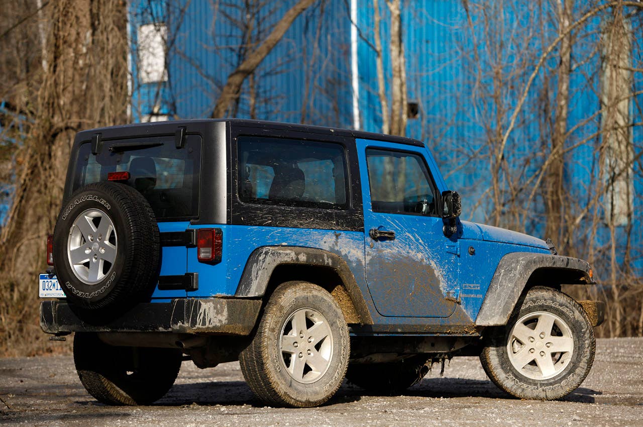 2012 Jeep Wrangler Sport rear 3/4 view