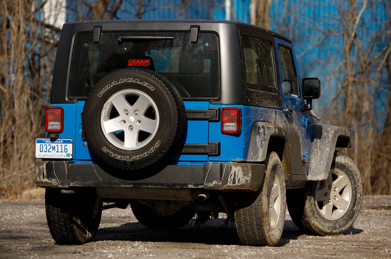 2012 Jeep Wrangler Sport rear 3/4 view