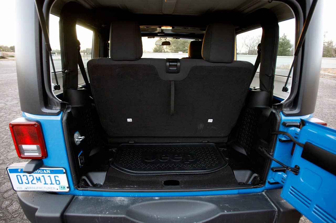 2012 Jeep Wrangler Sport rear cargo area