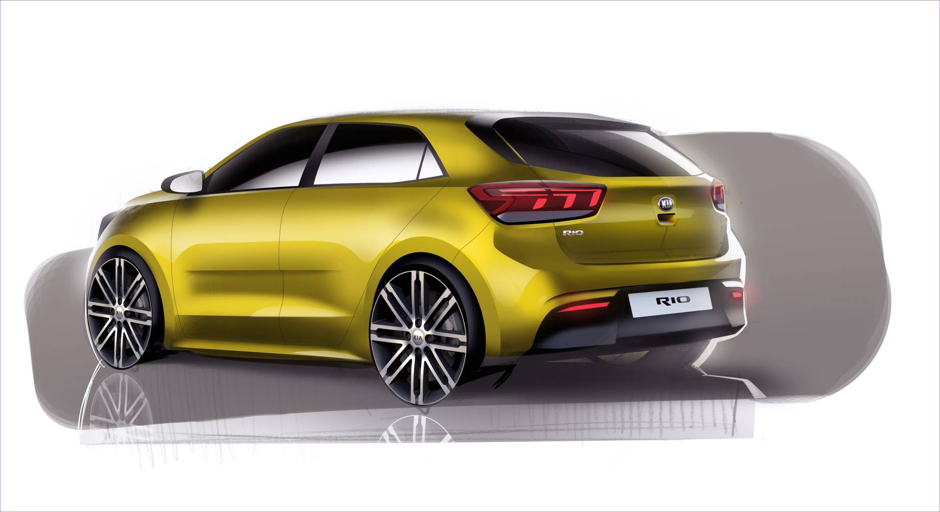Kia Rio sketch back