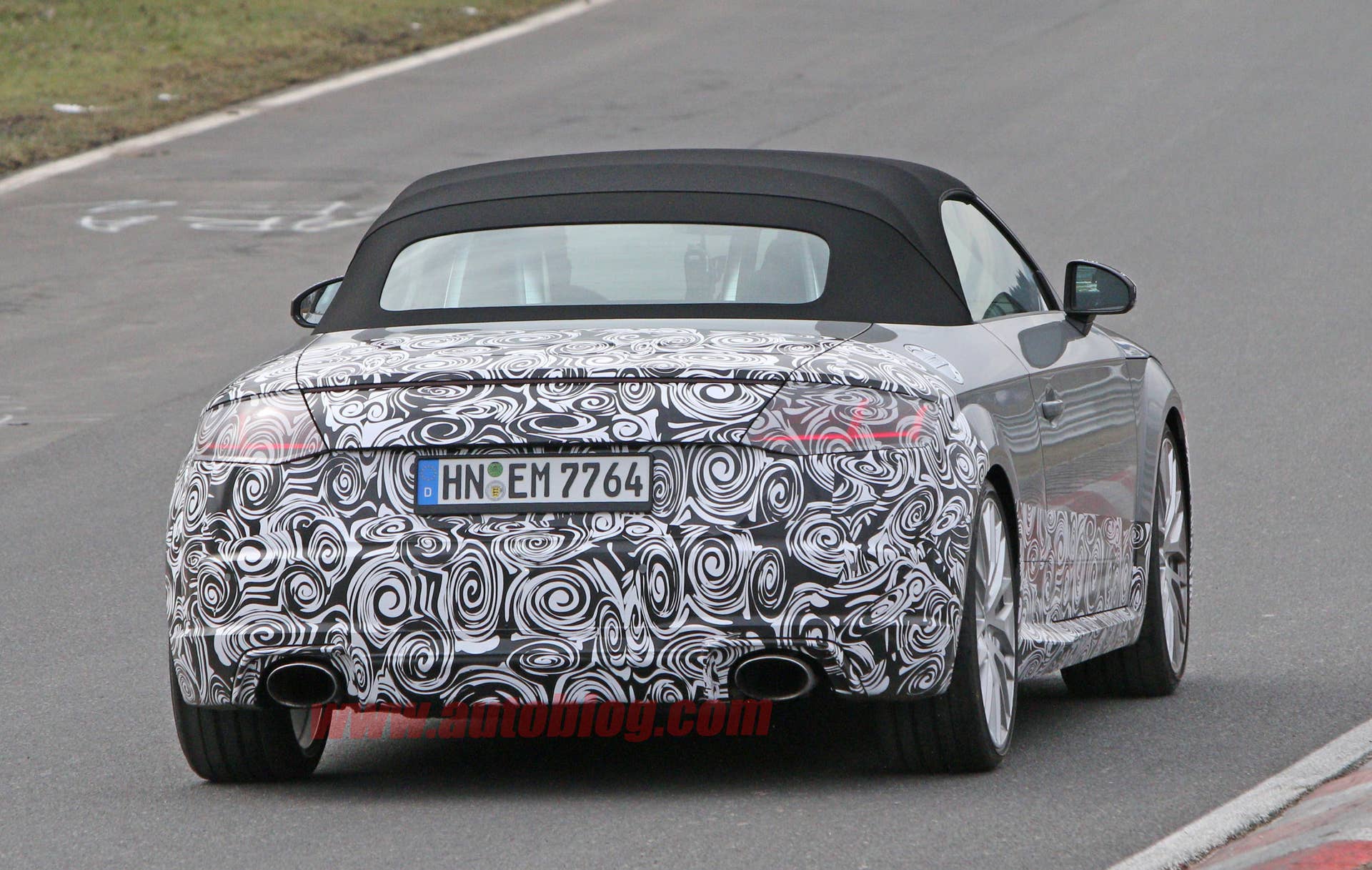 Audi TT RS Roadster spied rear 3/4