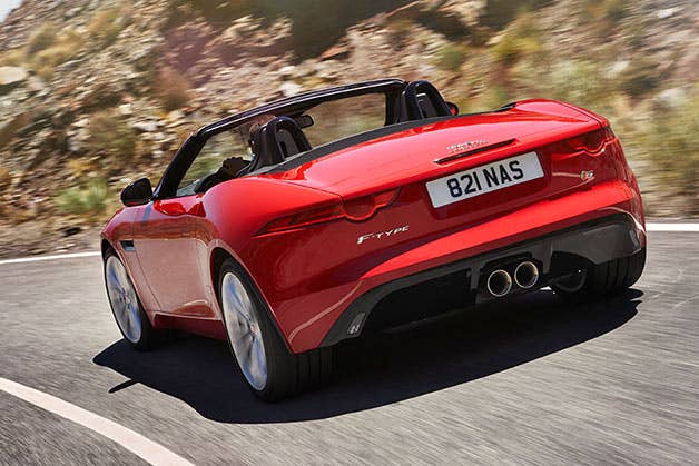 2016 Jaguar F-Type S Convertible - rear three-quarter view