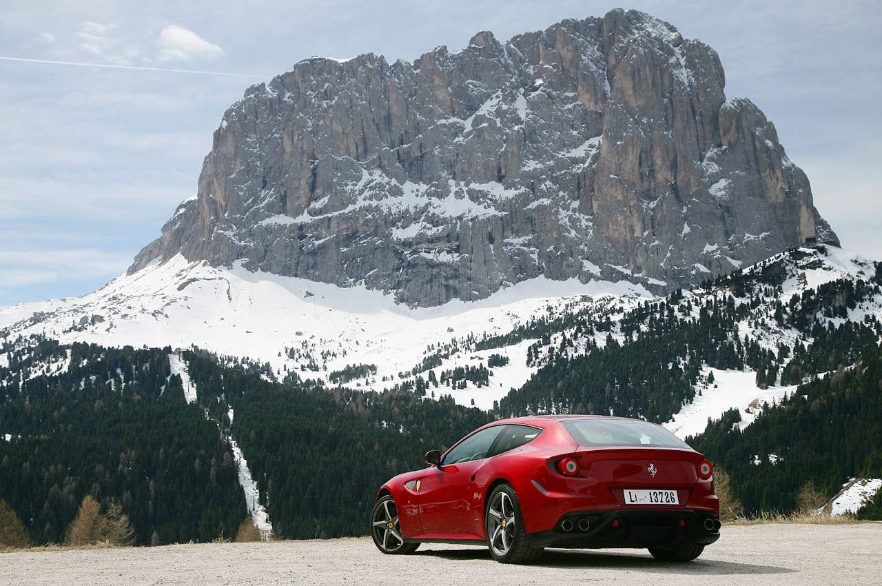 2012 Ferrari FF rear 3/4 view