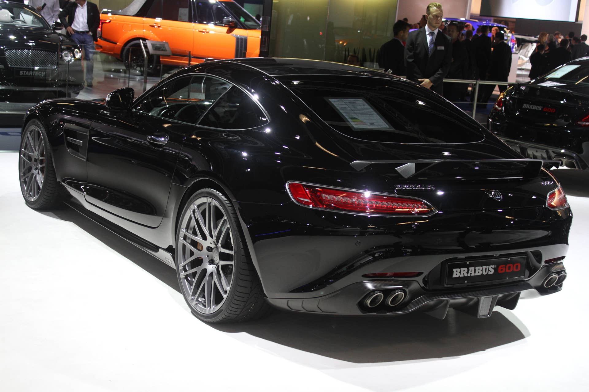 The Brabus 600, a tuned Mercedes-AMG GT S, at the Frankfurt Motor Show, rear three-quarter view.