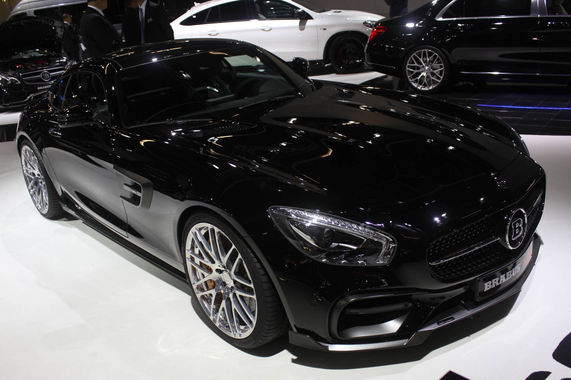 The Brabus 600, a tuned Mercedes-AMG GT S, at the Frankfurt Motor Show, front three-quarter view.