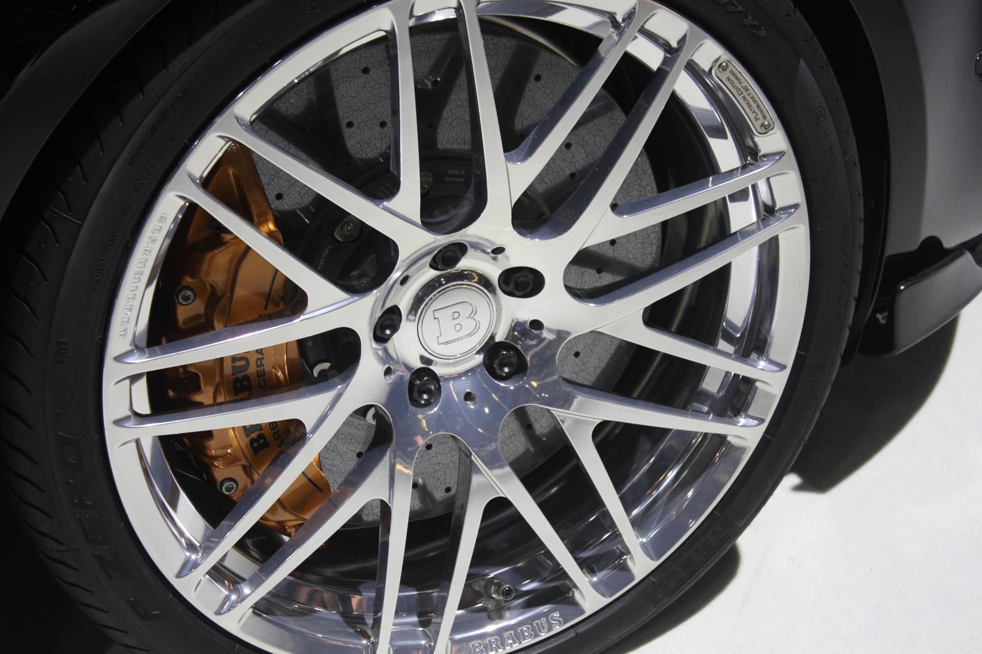 The Brabus 600, a tuned Mercedes-AMG GT S, at the Frankfurt Motor Show, wheel.
