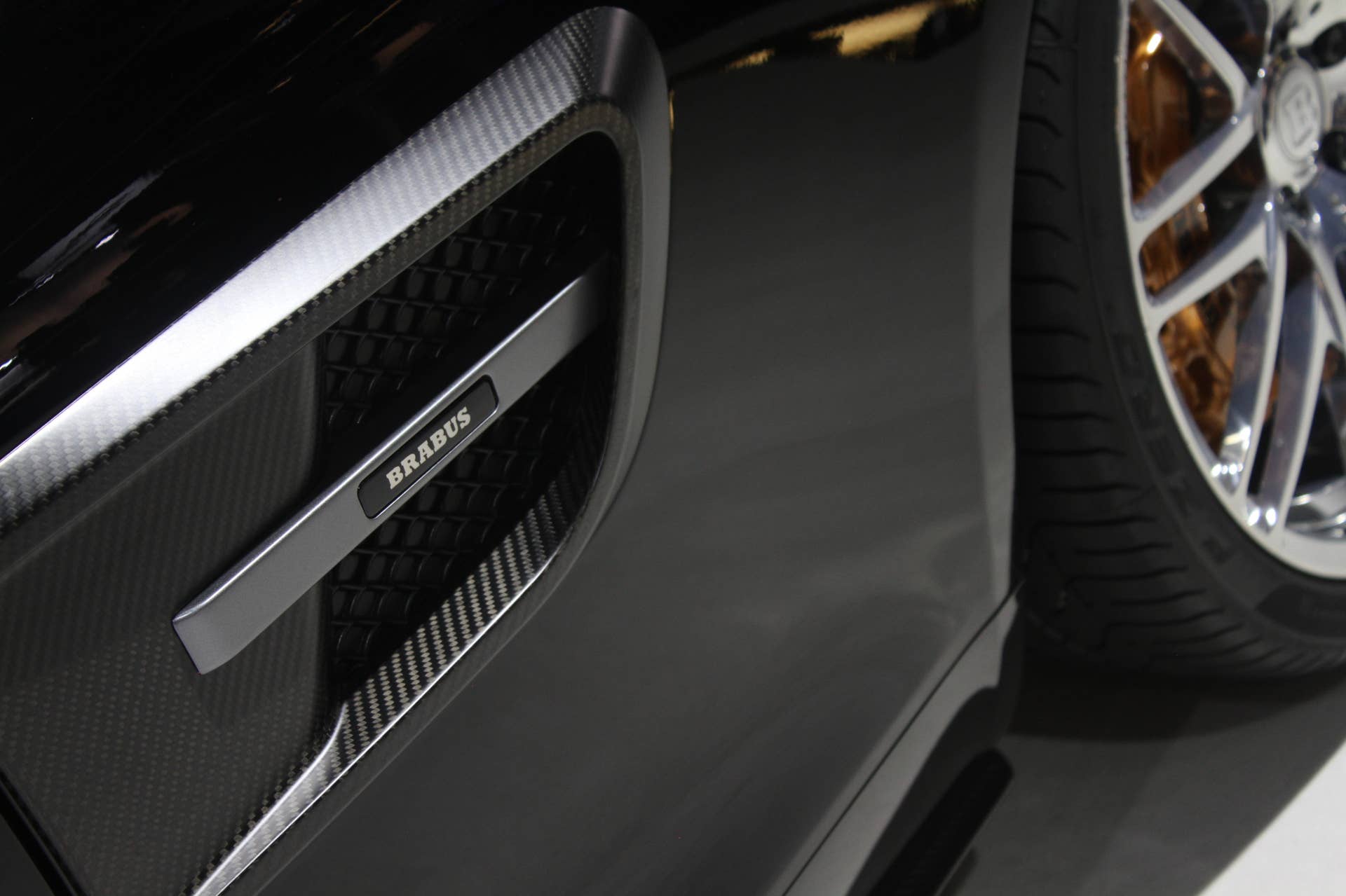 The Brabus 600, a tuned Mercedes-AMG GT S, at the Frankfurt Motor Show, Brabus logo on the side intake.