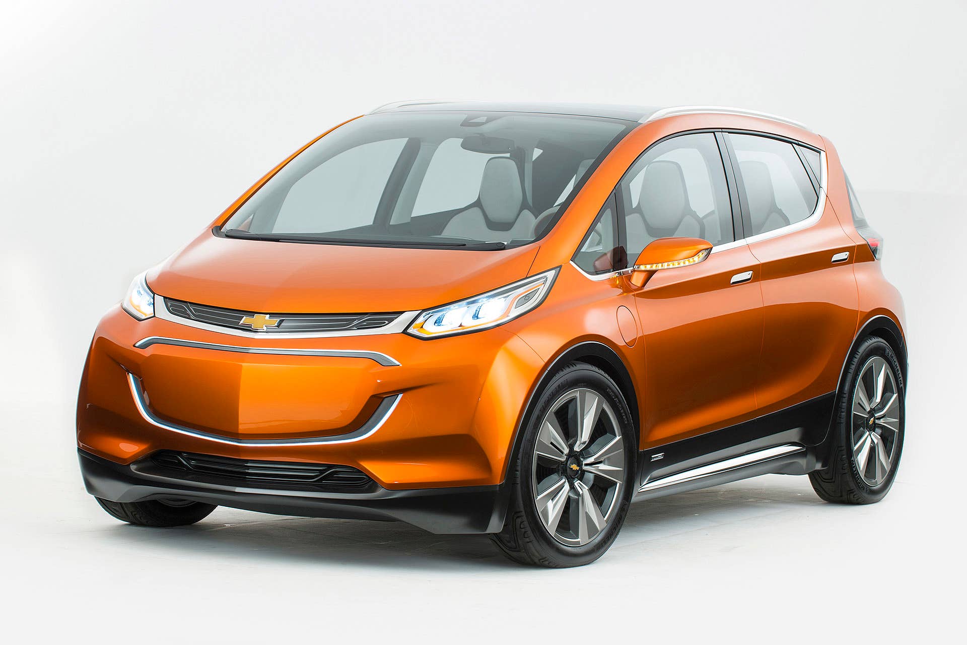 2015 Chevrolet Bolt EV Concept all electric vehicle. Bolt EV Concept builds upon Chevyâs experience gained from both the Volt and Spark EV to make an affordable, long-range all-electric vehicle to market. The Bolt EV is designed to meet the daily driving needs of Chevrolet customers around the globe with more than 200 miles of range and a price tag around $30,000.