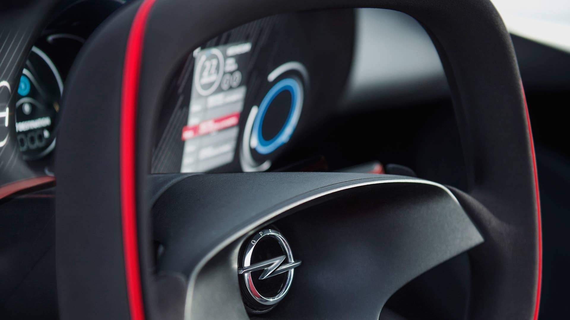 opel gt concept interior steering wheel detail