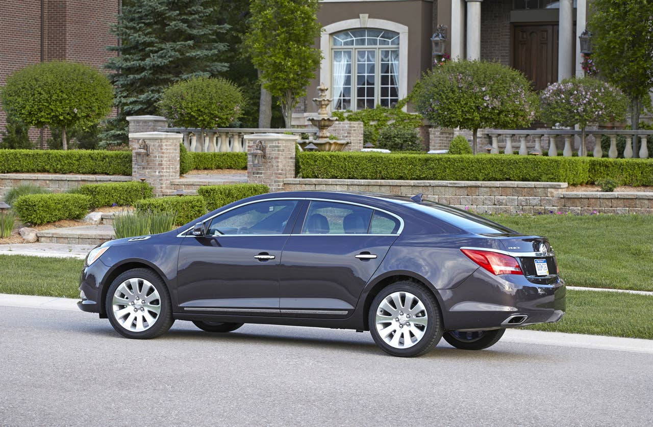 2014 Buick LaCrosse 1SL AWD with Midnight Amethyst Metallic exterior color and 19 Alloy Wheels. Side view
