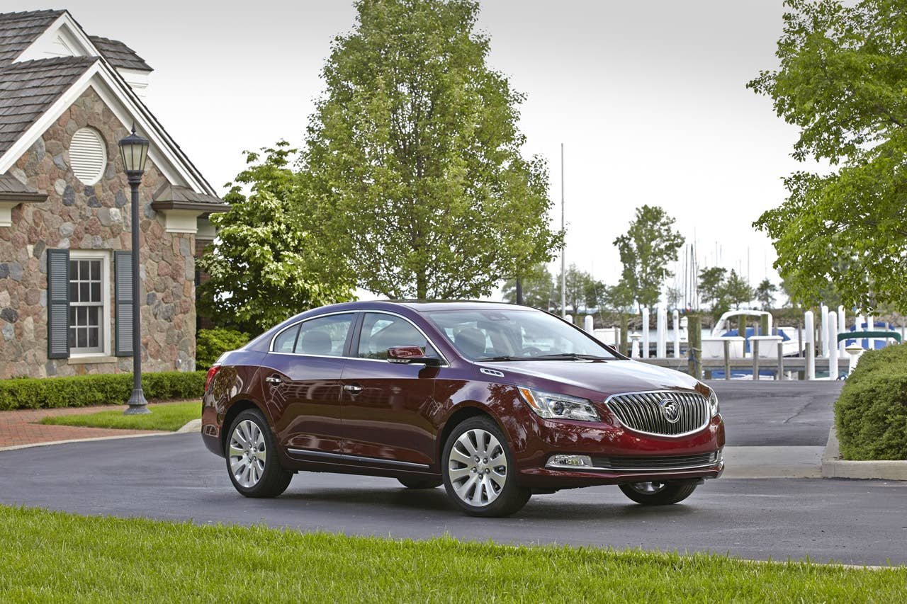 2014 Buick LaCrosse 1SL AWD with Baroque Red Metallic exterior color and 19 Alloy Wheels.  side view