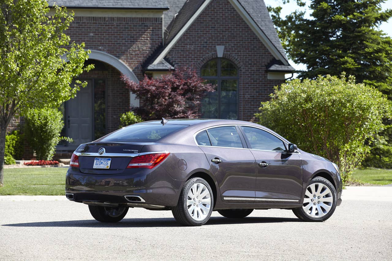 2014 Buick LaCrosse 1SL AWD with Midnight Amethyst Metallic exterior color and 19 Alloy Wheels.  rear view
