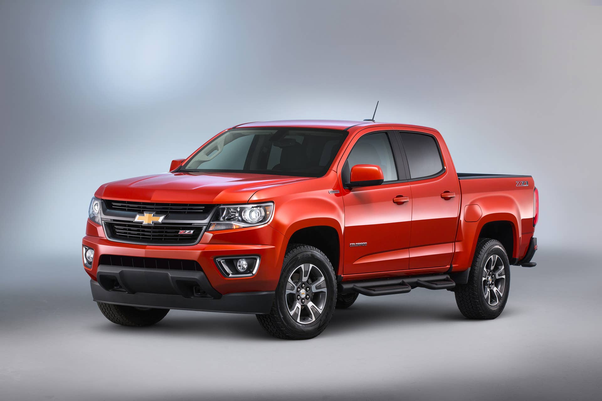 red 2016 chevy colorado duramax front three quarters studio