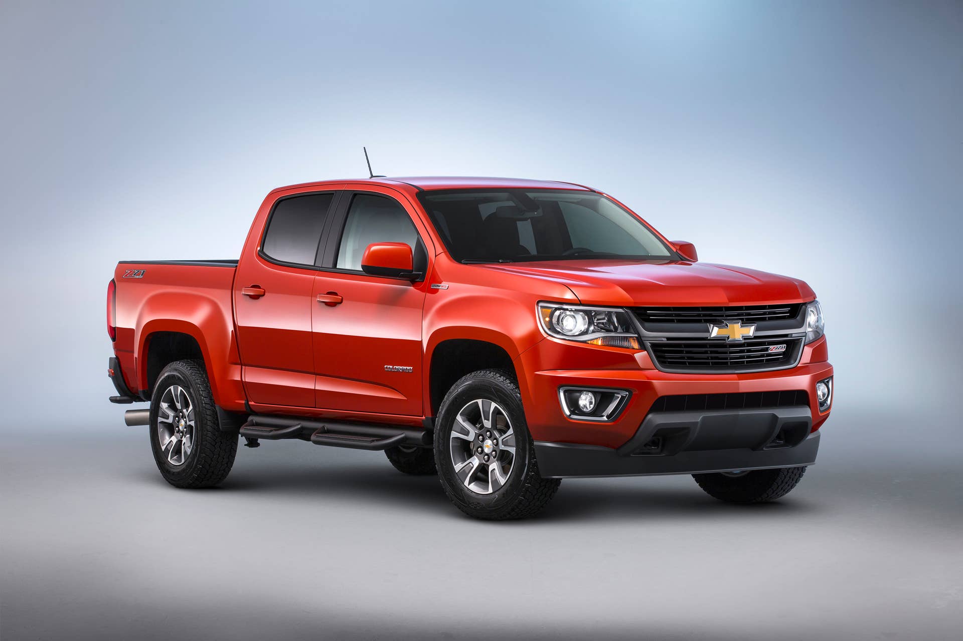 red 2016 chevy colorado duramax three quarters studio