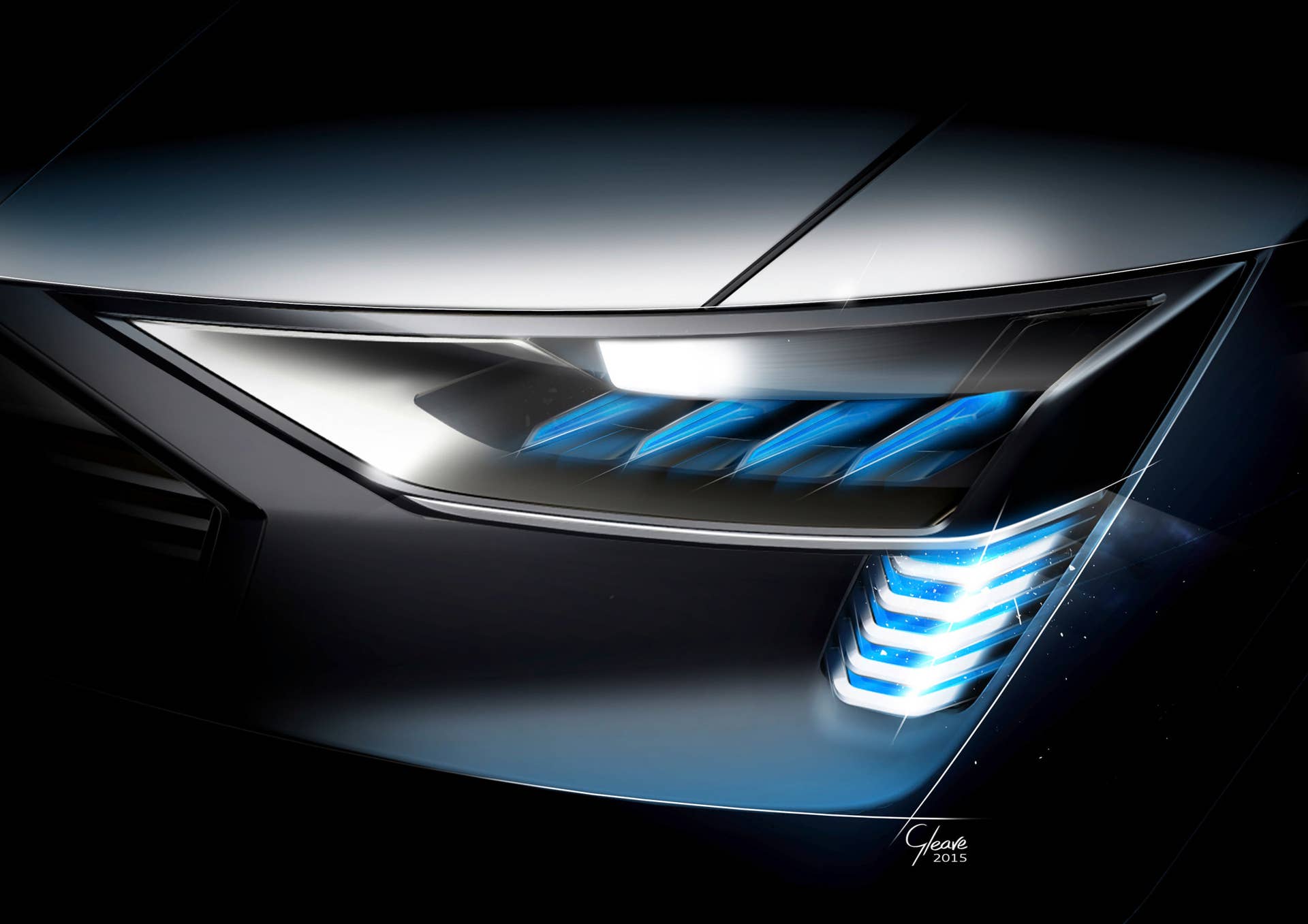 audi e-tron quattro concept headlight sketch