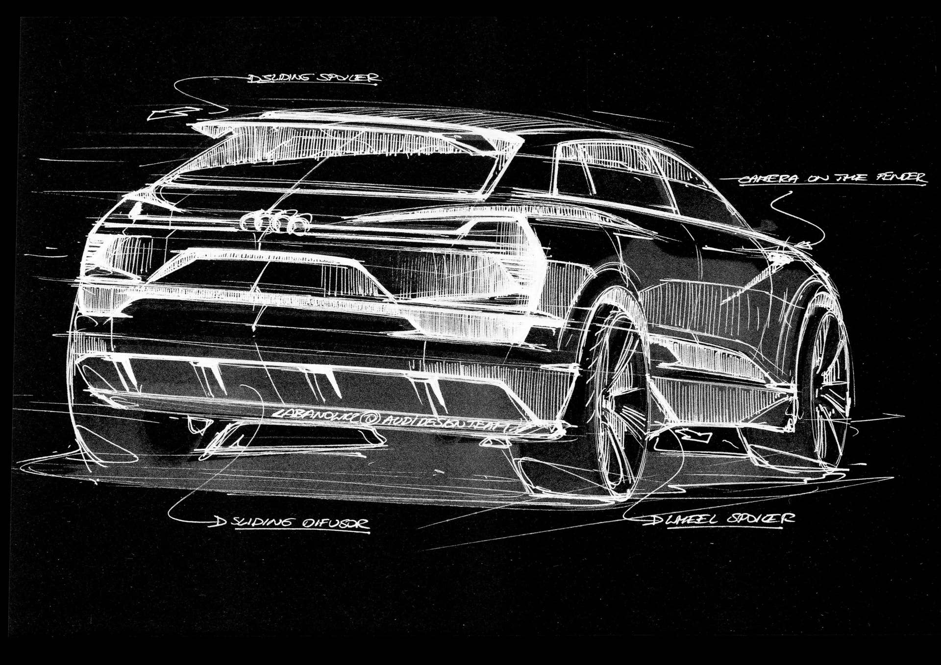 audi e-tron quattro concept rear sketch