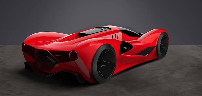 Ferrari Parabolica - Hochschule Pforzheim rear 3/4