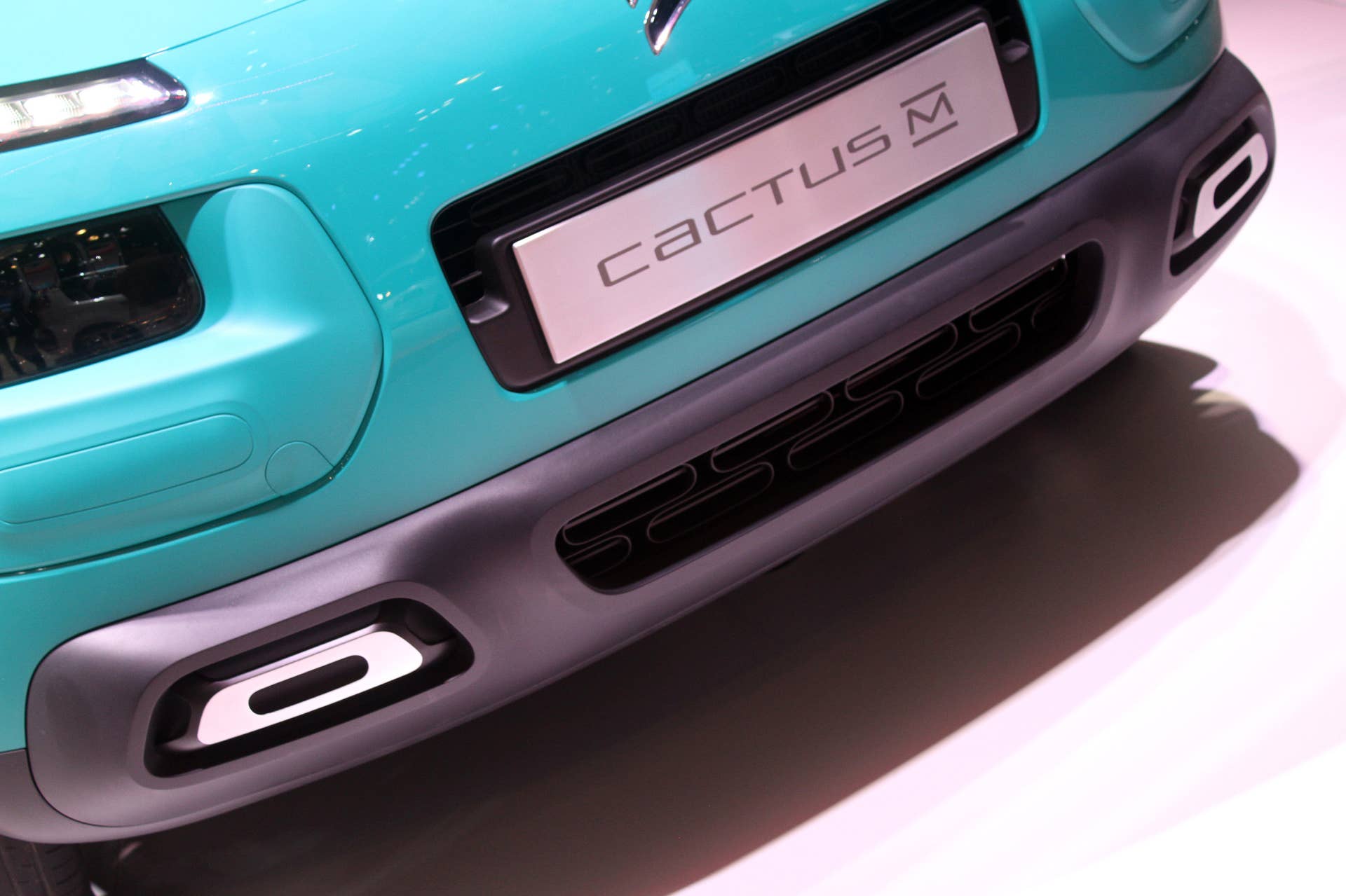 The Citroen Cactus M Concept at the 2015 Frankfurt Motor Show, front bumper detail.