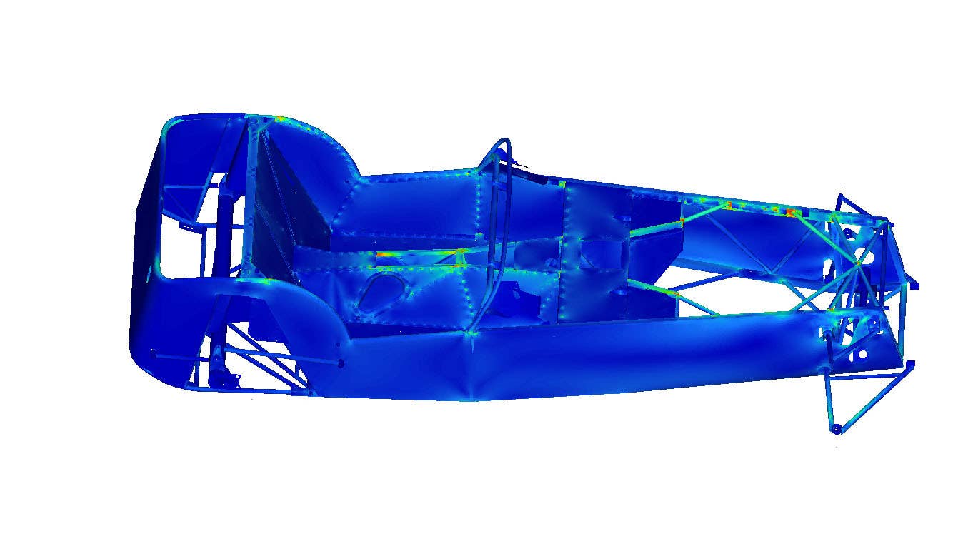 caterham seven butted tube prototype rendering with panels