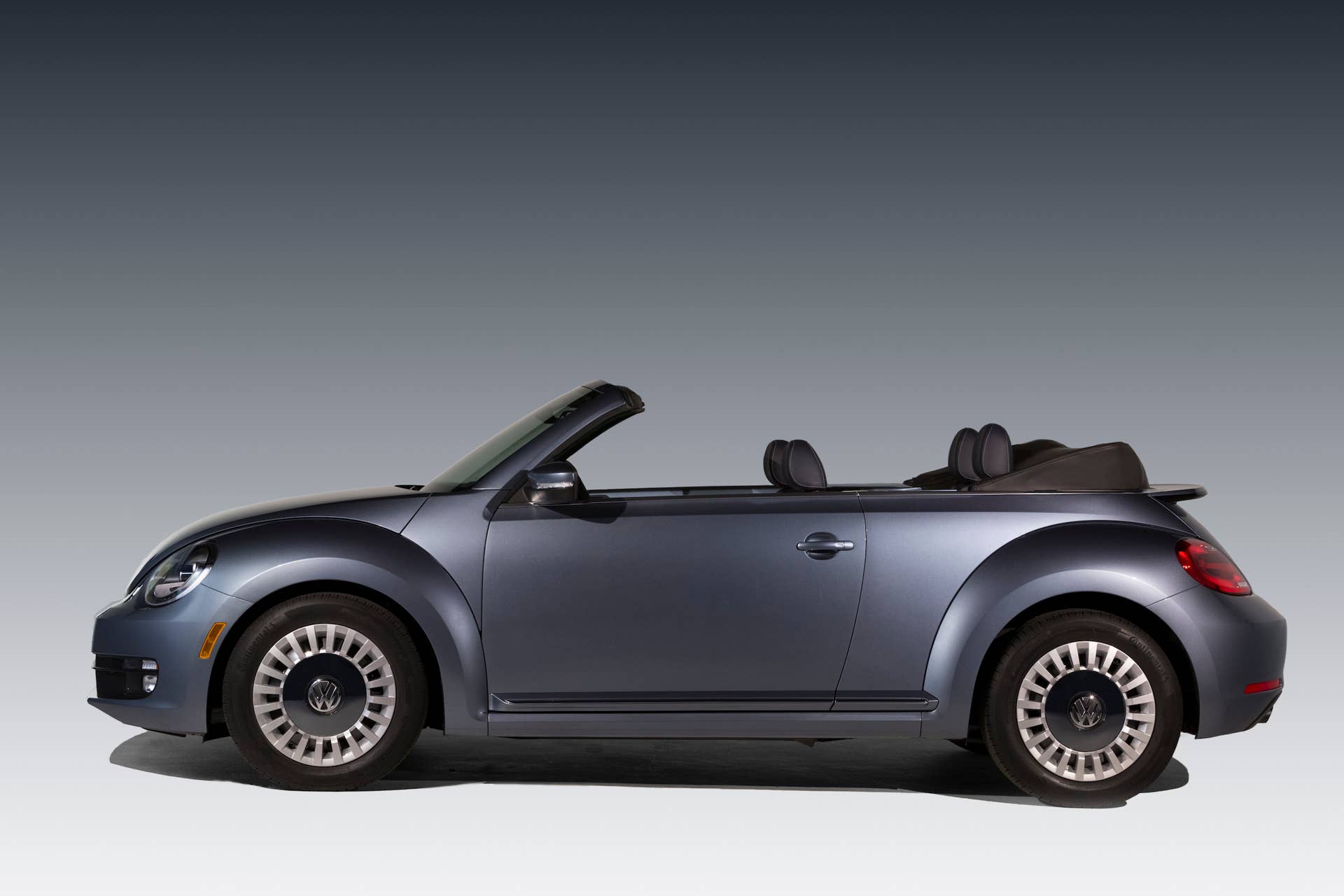 VW Beetle Denim profile with the top down