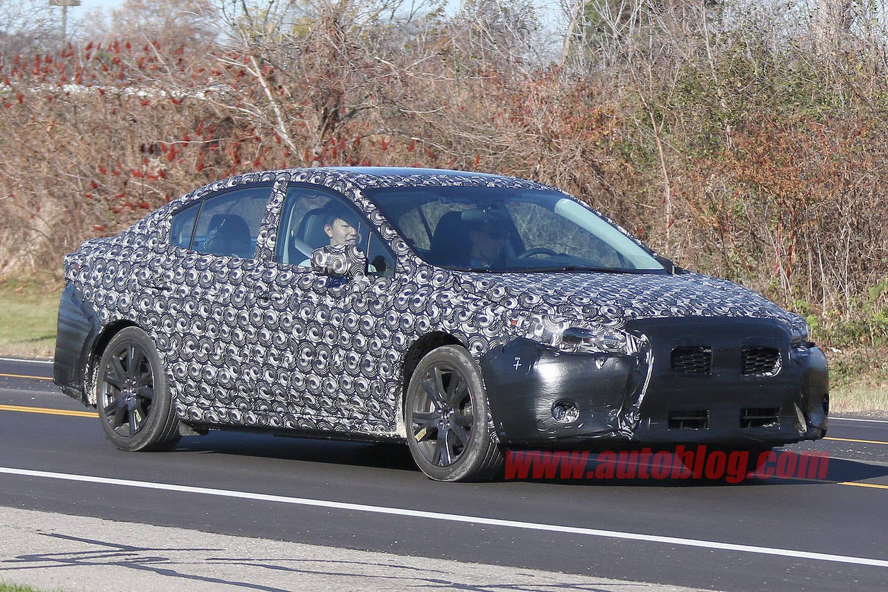 camouflaged 2017 subaru impreza spy shots roofline